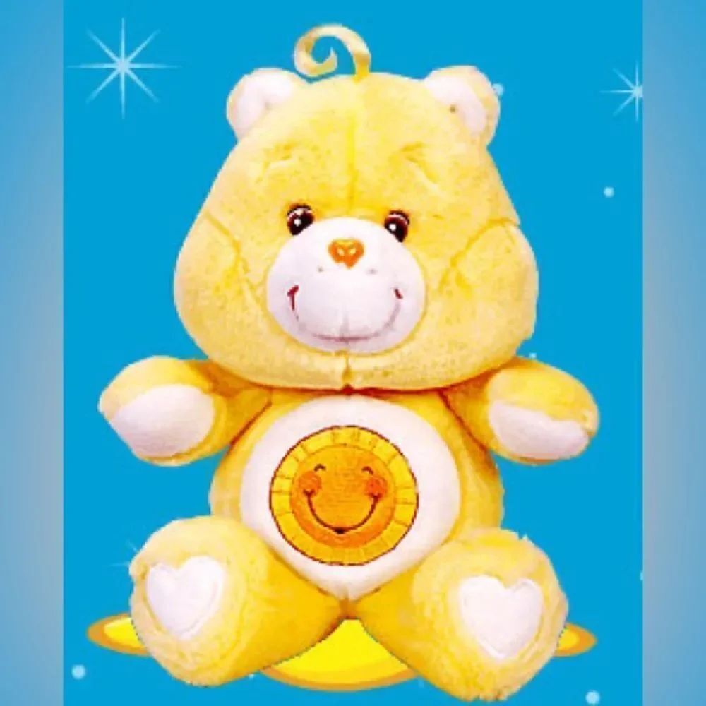 Nwt Vtg 2002 Care Bears Stuffed Yellow Toy Bear 20s Anniversary Plush Animal 13”